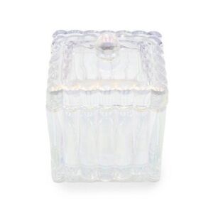 New! Target Bullseye Playground Iridescent Glass Trinket Box with Lid